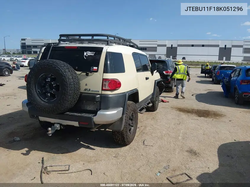 2008 Toyota Fj Cruiser VIN: JTEBU11F18K051296 Lot: 45591122