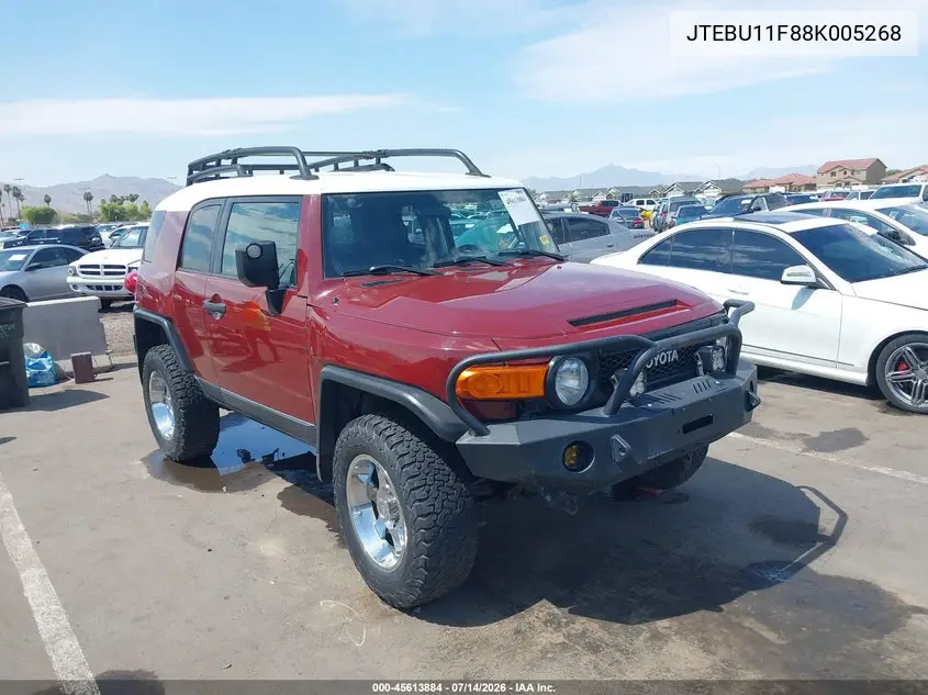 2008 Toyota Fj Cruiser VIN: JTEBU11F88K005268 Lot: 45613884