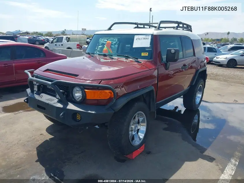 2008 Toyota Fj Cruiser VIN: JTEBU11F88K005268 Lot: 45613884