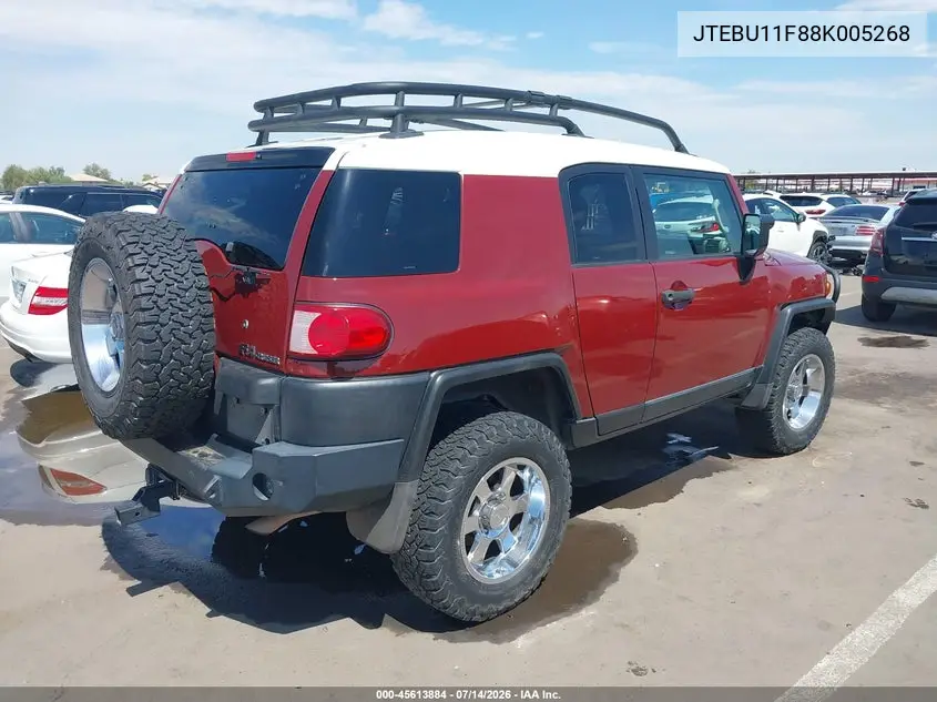 2008 Toyota Fj Cruiser VIN: JTEBU11F88K005268 Lot: 45613884