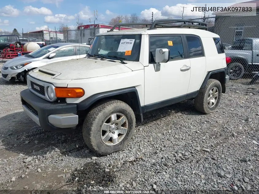 2010 Toyota Fj Cruiser VIN: JTEBU4BF3AK097833 Lot: 44570930