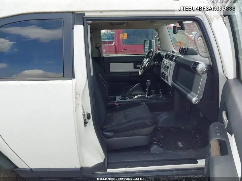 2010 Toyota Fj Cruiser VIN: JTEBU4BF3AK097833 Lot: 44570930