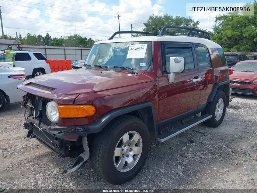 2010 Toyota Fj Cruiser VIN: JTEZU4BF5AK008956 Lot: 44789970