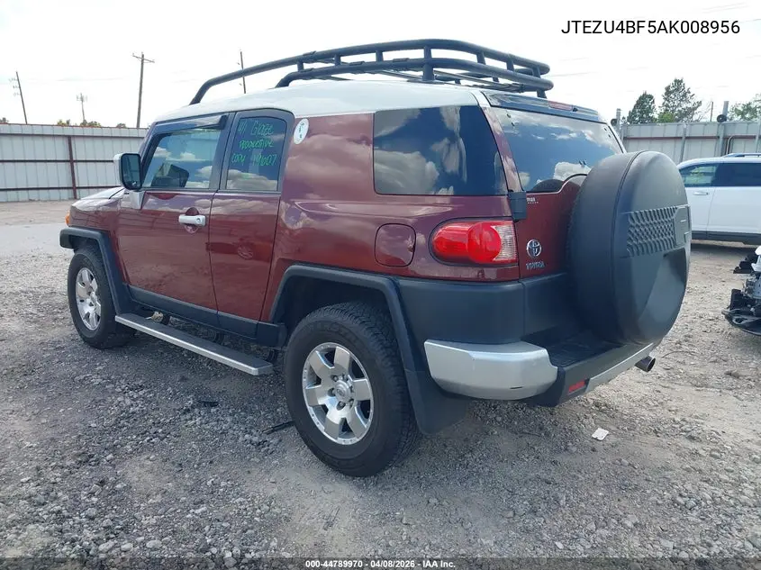 2010 Toyota Fj Cruiser VIN: JTEZU4BF5AK008956 Lot: 44789970