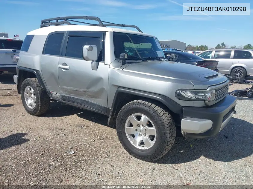 2010 Toyota Fj Cruiser VIN: JTEZU4BF3AK010298 Lot: 44791349
