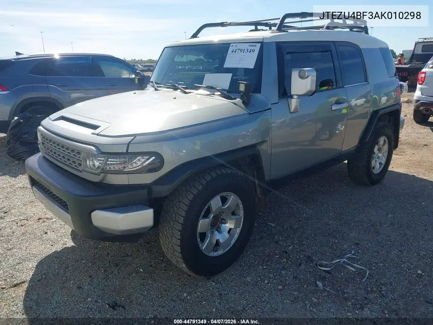 2010 Toyota Fj Cruiser VIN: JTEZU4BF3AK010298 Lot: 44791349