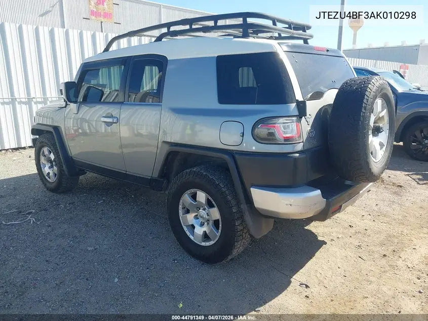 2010 Toyota Fj Cruiser VIN: JTEZU4BF3AK010298 Lot: 44791349