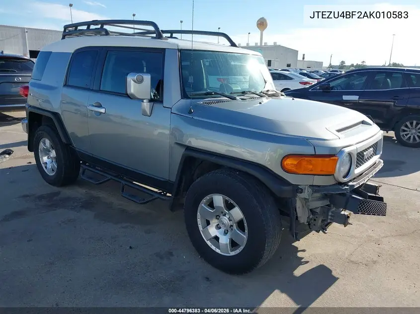2010 Toyota Fj Cruiser VIN: JTEZU4BF2AK010583 Lot: 44796383