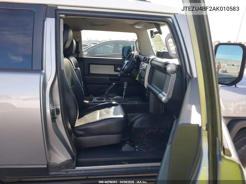 2010 Toyota Fj Cruiser VIN: JTEZU4BF2AK010583 Lot: 44796383
