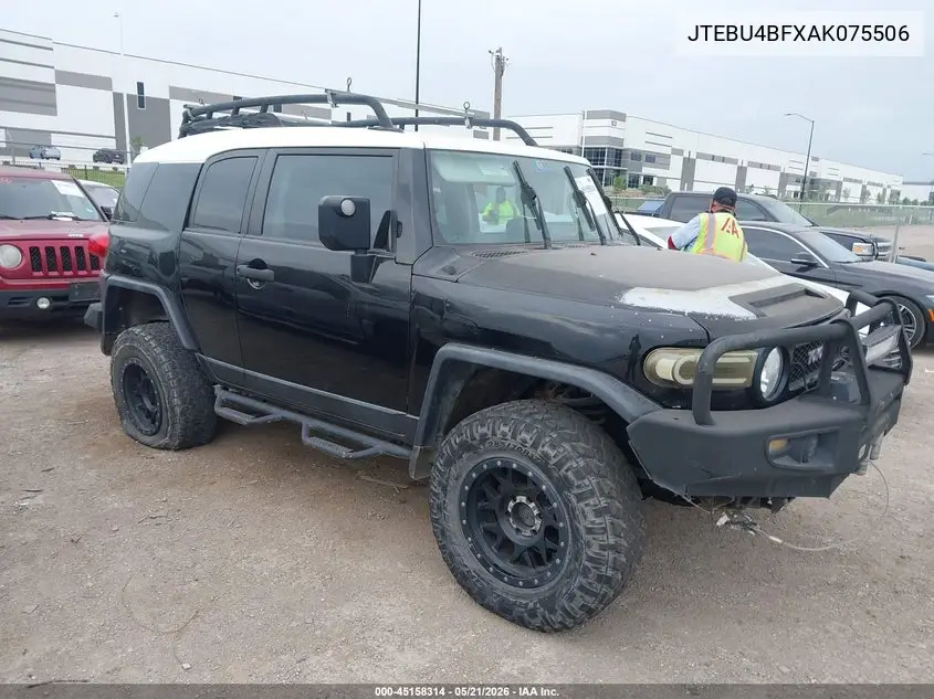 2010 Toyota Fj Cruiser VIN: JTEBU4BFXAK075506 Lot: 45158314