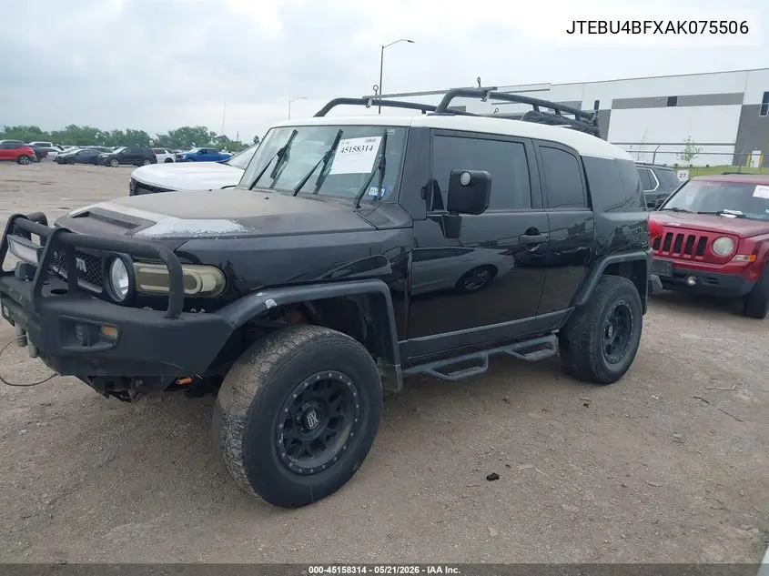 2010 Toyota Fj Cruiser VIN: JTEBU4BFXAK075506 Lot: 45158314