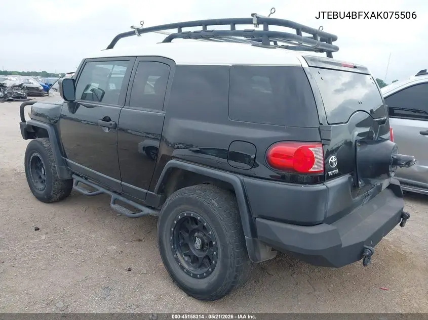 2010 Toyota Fj Cruiser VIN: JTEBU4BFXAK075506 Lot: 45158314