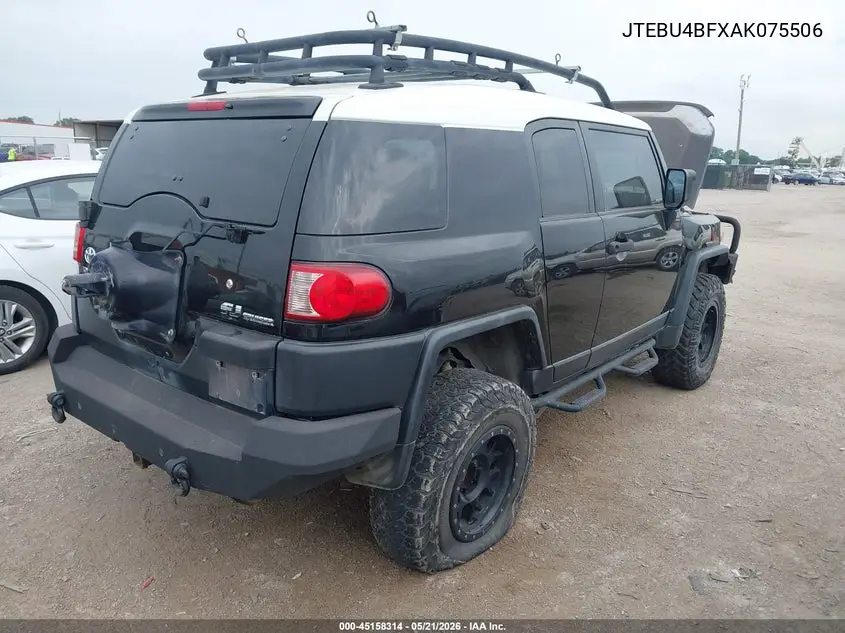 2010 Toyota Fj Cruiser VIN: JTEBU4BFXAK075506 Lot: 45158314