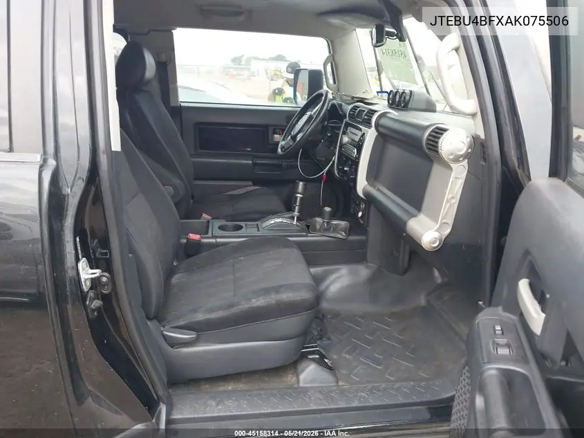 2010 Toyota Fj Cruiser VIN: JTEBU4BFXAK075506 Lot: 45158314