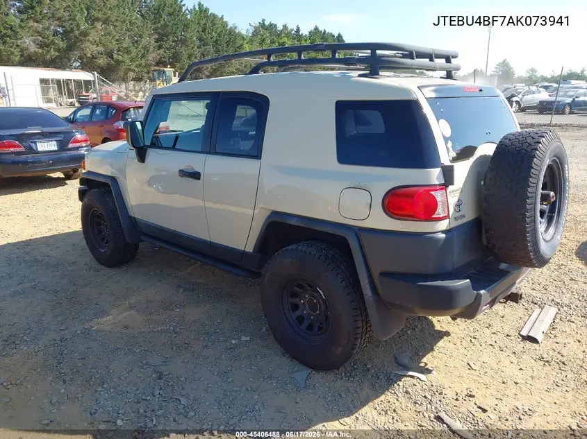 2010 Toyota Fj Cruiser VIN: JTEBU4BF7AK073941 Lot: 45406488