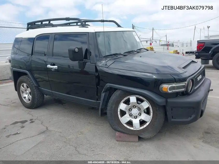2010 Toyota Fj Cruiser VIN: JTEBU4BF3AK079798 Lot: 45434859