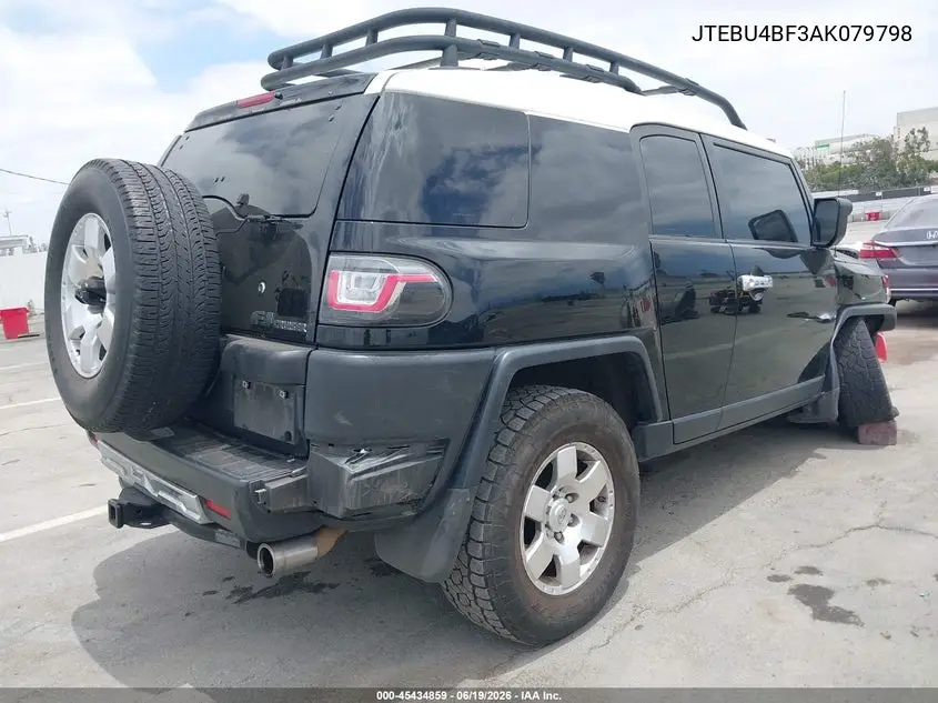 2010 Toyota Fj Cruiser VIN: JTEBU4BF3AK079798 Lot: 45434859