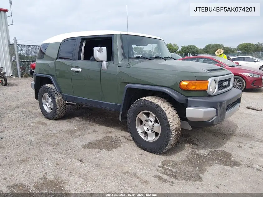 2010 Toyota Fj Cruiser VIN: JTEBU4BF5AK074201 Lot: 45492235