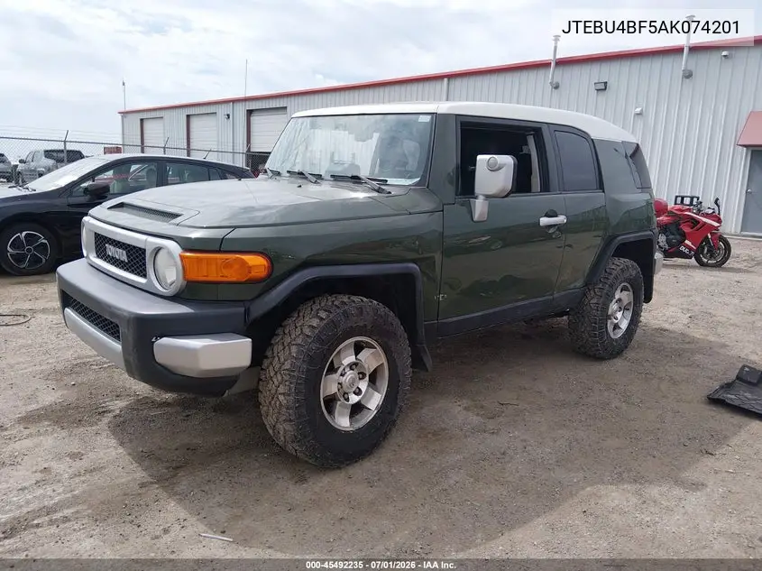 2010 Toyota Fj Cruiser VIN: JTEBU4BF5AK074201 Lot: 45492235