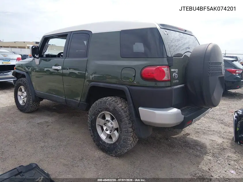 2010 Toyota Fj Cruiser VIN: JTEBU4BF5AK074201 Lot: 45492235