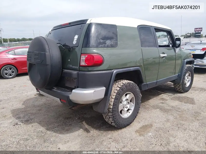 2010 Toyota Fj Cruiser VIN: JTEBU4BF5AK074201 Lot: 45492235