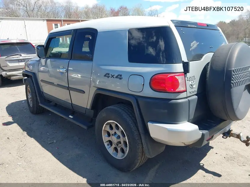 2011 Toyota Fj Cruiser VIN: JTEBU4BFXBK107520 Lot: 44951715