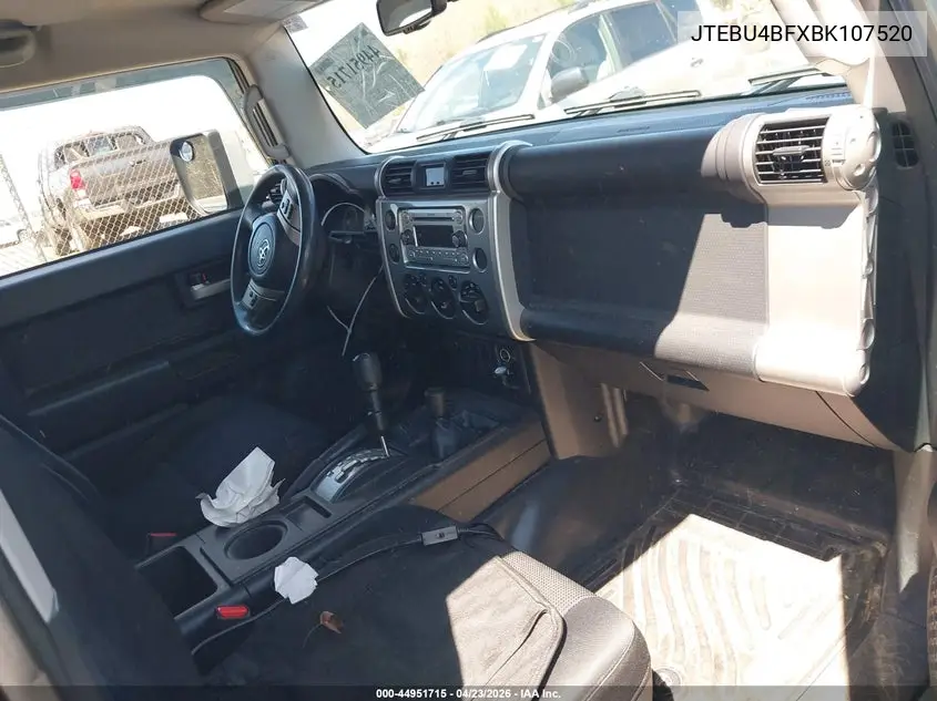 2011 Toyota Fj Cruiser VIN: JTEBU4BFXBK107520 Lot: 44951715