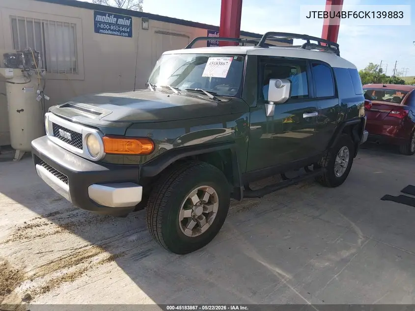 2012 Toyota Fj Cruiser VIN: JTEBU4BF6CK139883 Lot: 45183867