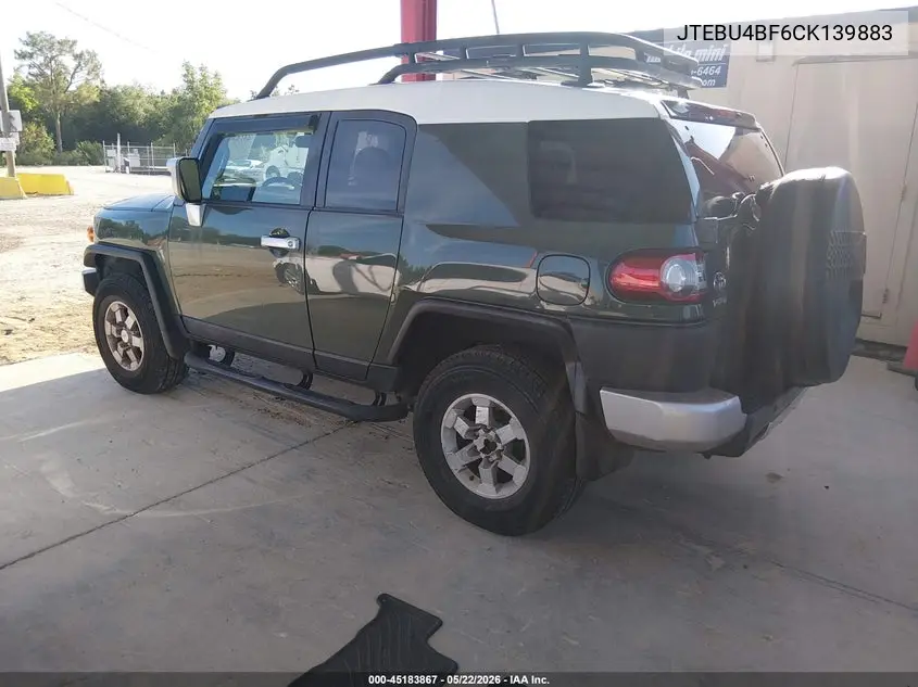 2012 Toyota Fj Cruiser VIN: JTEBU4BF6CK139883 Lot: 45183867