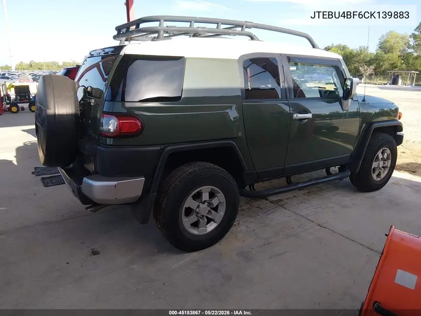 2012 Toyota Fj Cruiser VIN: JTEBU4BF6CK139883 Lot: 45183867