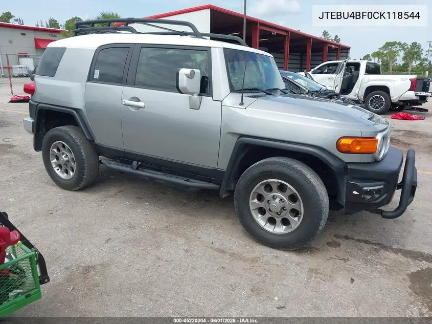 2012 Toyota Fj Cruiser VIN: JTEBU4BF0CK118544 Lot: 45220304