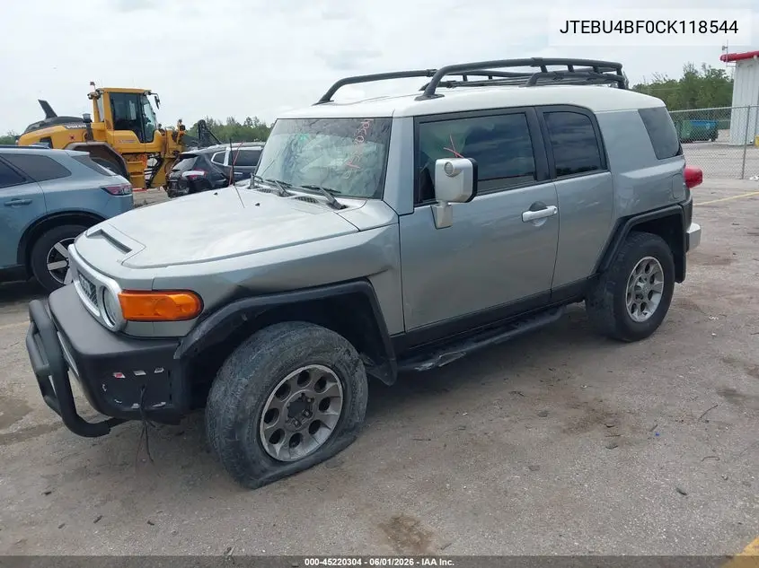 2012 Toyota Fj Cruiser VIN: JTEBU4BF0CK118544 Lot: 45220304