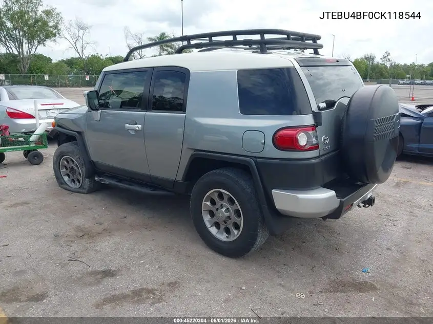 2012 Toyota Fj Cruiser VIN: JTEBU4BF0CK118544 Lot: 45220304