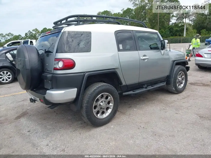 2012 Toyota Fj Cruiser VIN: JTEBU4BF0CK118544 Lot: 45220304