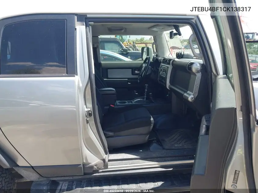 2012 Toyota Fj Cruiser VIN: JTEBU4BF1CK138317 Lot: 45222418