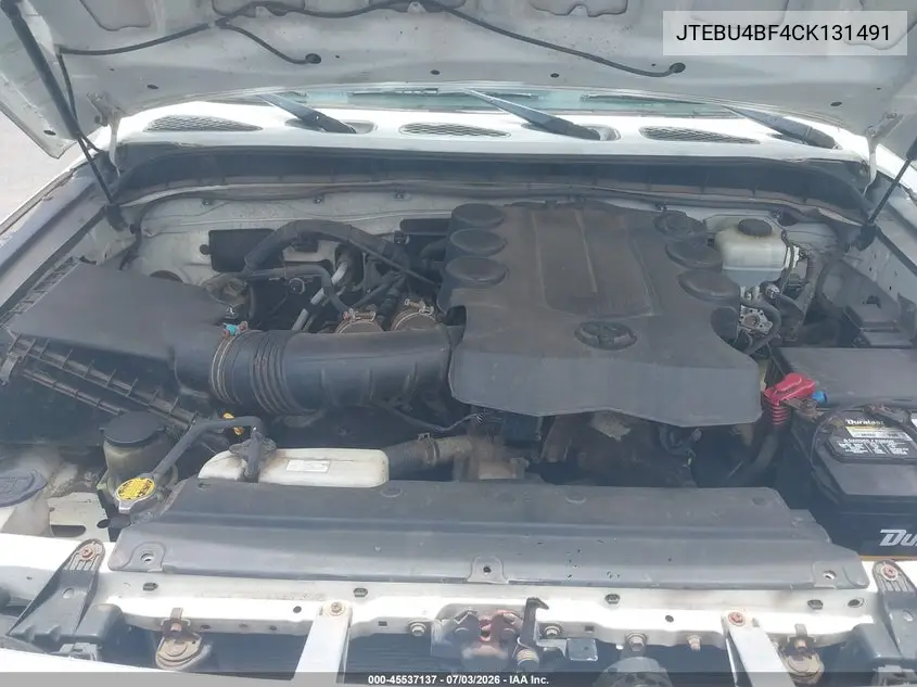 2012 Toyota Fj Cruiser VIN: JTEBU4BF4CK131491 Lot: 45537137