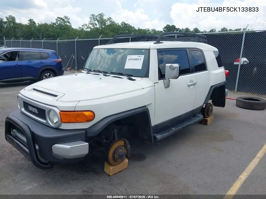 2012 Toyota Fj Cruiser VIN: JTEBU4BF5CK133833 Lot: 45540811