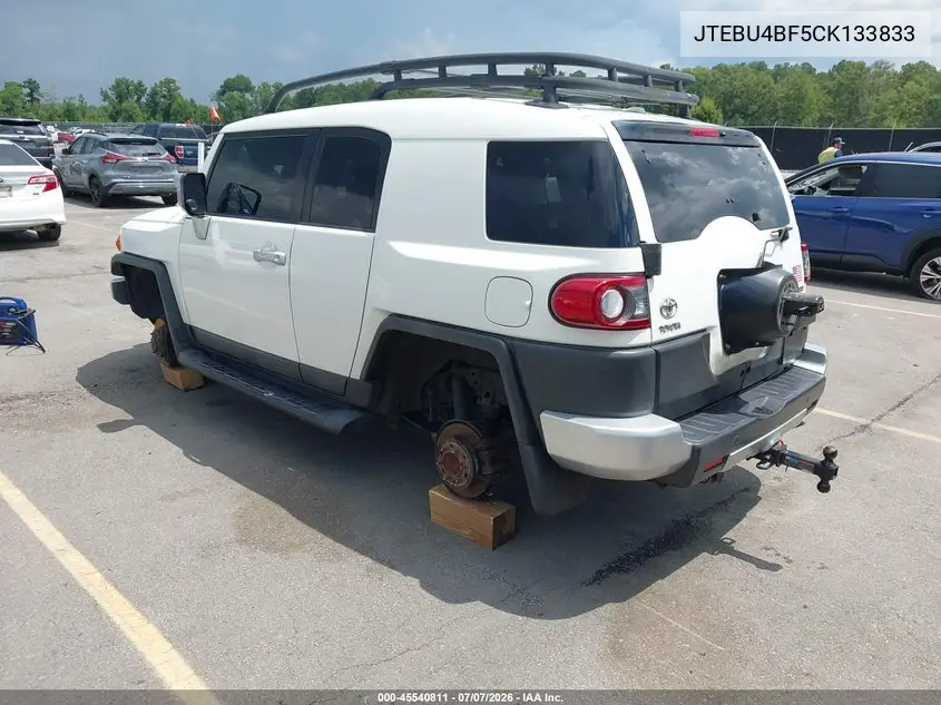 2012 Toyota Fj Cruiser VIN: JTEBU4BF5CK133833 Lot: 45540811