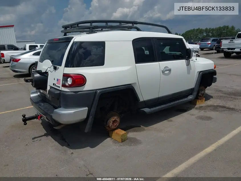 2012 Toyota Fj Cruiser VIN: JTEBU4BF5CK133833 Lot: 45540811