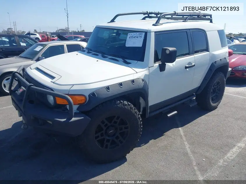 2012 Toyota Fj Cruiser VIN: JTEBU4BF7CK121893 Lot: 45545475