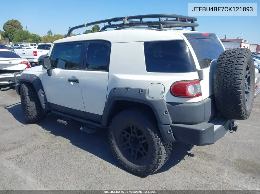 2012 Toyota Fj Cruiser VIN: JTEBU4BF7CK121893 Lot: 45545475