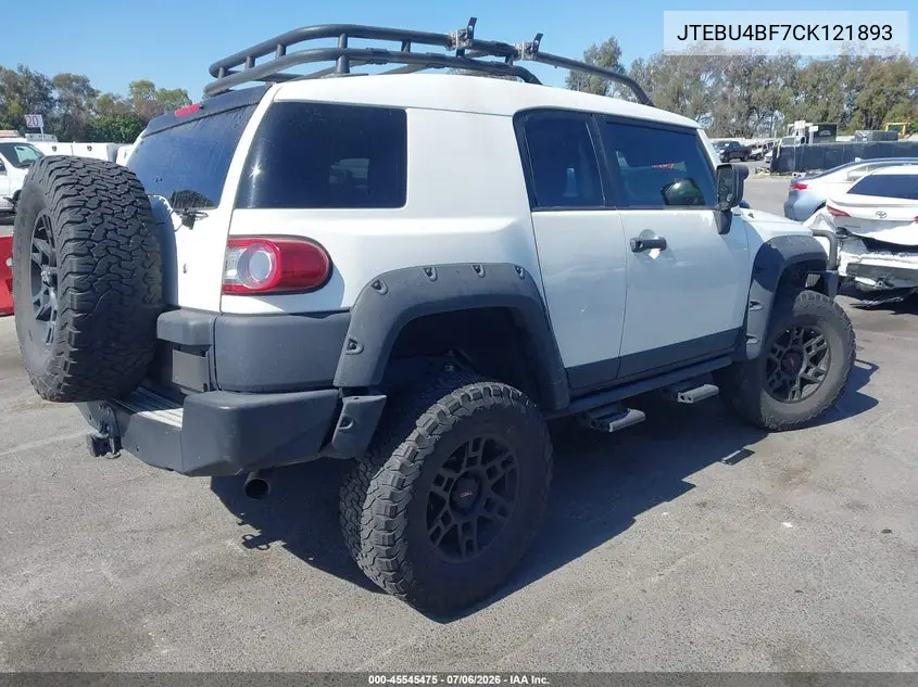 2012 Toyota Fj Cruiser VIN: JTEBU4BF7CK121893 Lot: 45545475