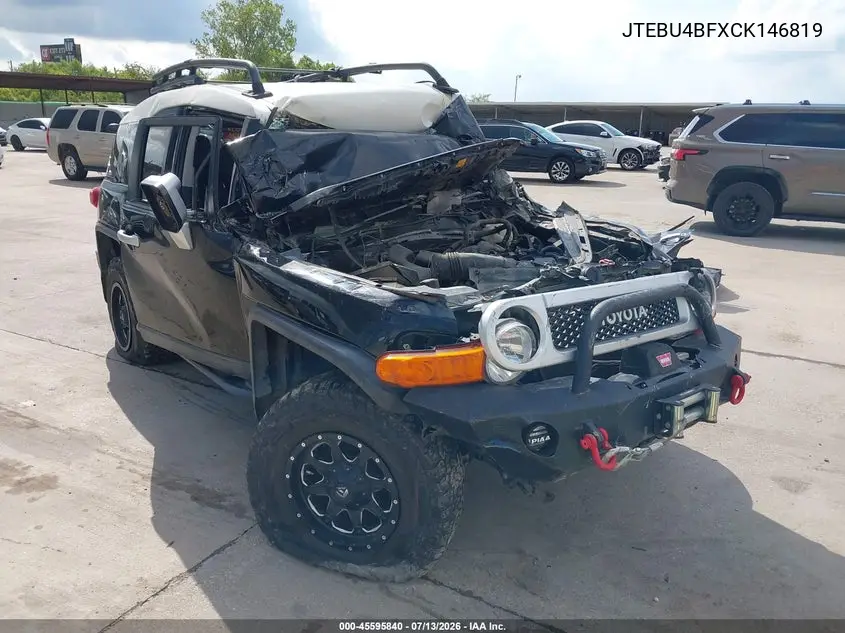 2012 Toyota Fj Cruiser VIN: JTEBU4BFXCK146819 Lot: 45595840