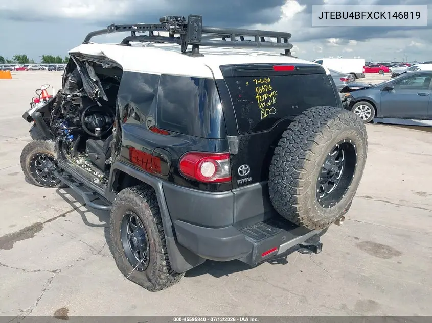 2012 Toyota Fj Cruiser VIN: JTEBU4BFXCK146819 Lot: 45595840