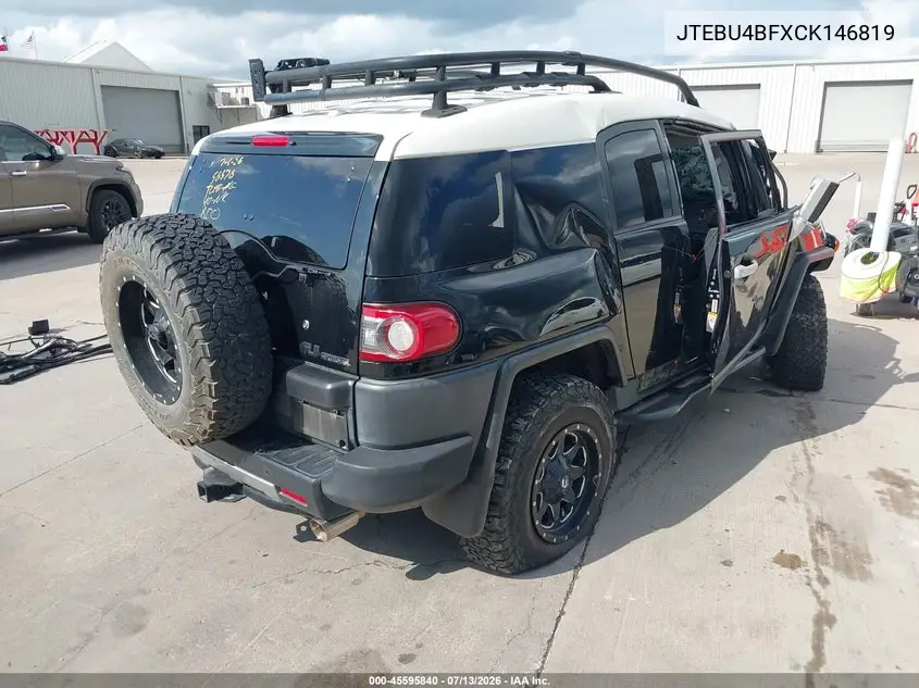 2012 Toyota Fj Cruiser VIN: JTEBU4BFXCK146819 Lot: 45595840