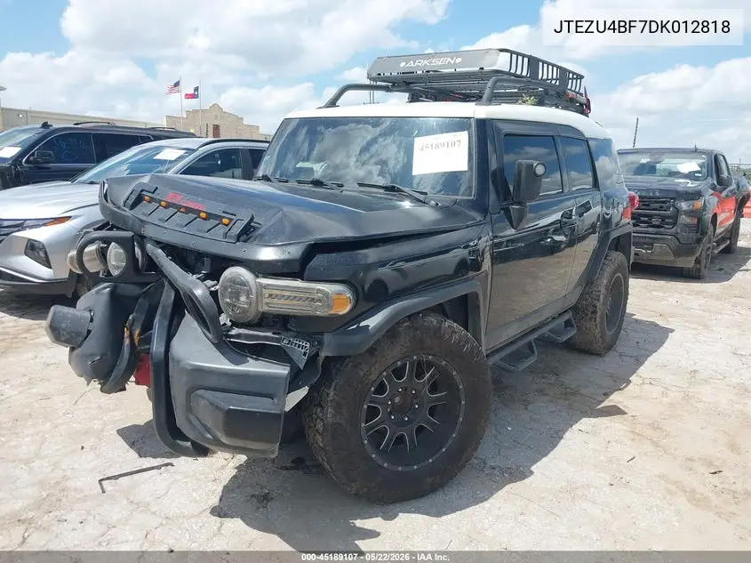 2013 Toyota Fj Cruiser VIN: JTEZU4BF7DK012818 Lot: 45189107