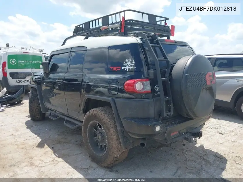 2013 Toyota Fj Cruiser VIN: JTEZU4BF7DK012818 Lot: 45189107