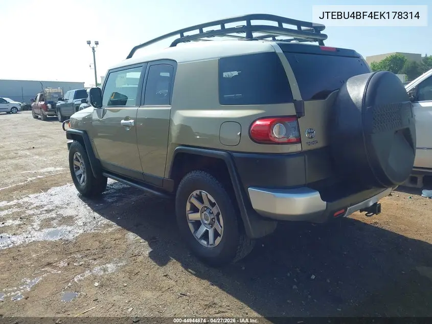 2014 Toyota Fj Cruiser VIN: JTEBU4BF4EK178314 Lot: 44944874