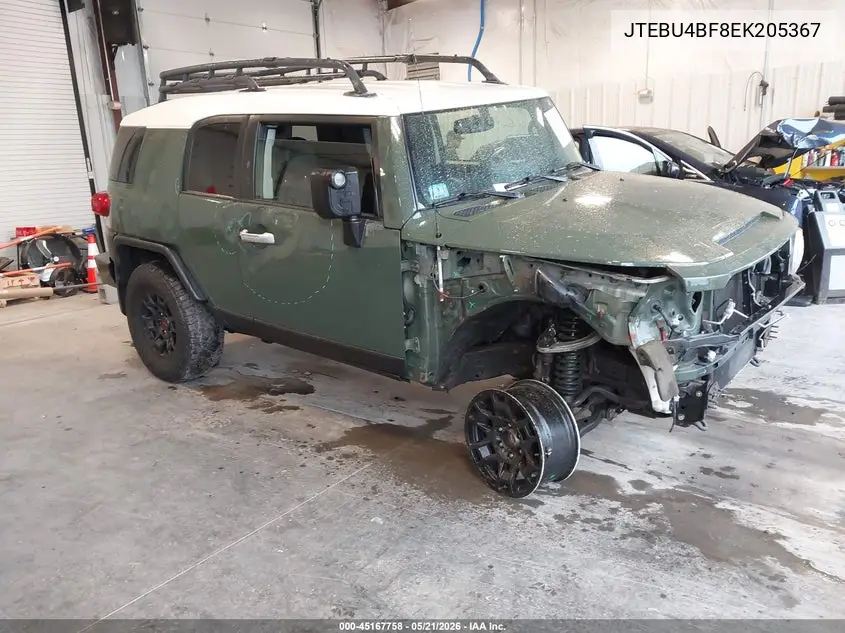 2014 Toyota Fj Cruiser VIN: JTEBU4BF8EK205367 Lot: 45167758