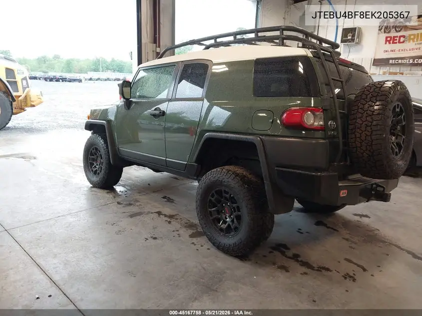 2014 Toyota Fj Cruiser VIN: JTEBU4BF8EK205367 Lot: 45167758